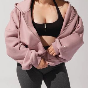 Pop flex zip hoodie blush
